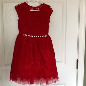 Girls red holiday dress